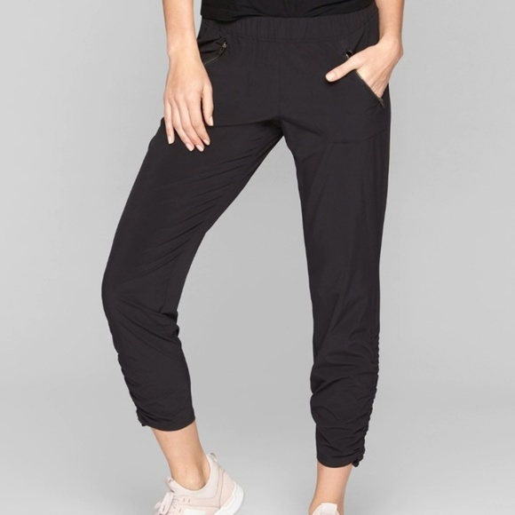 pants with ruched ankle